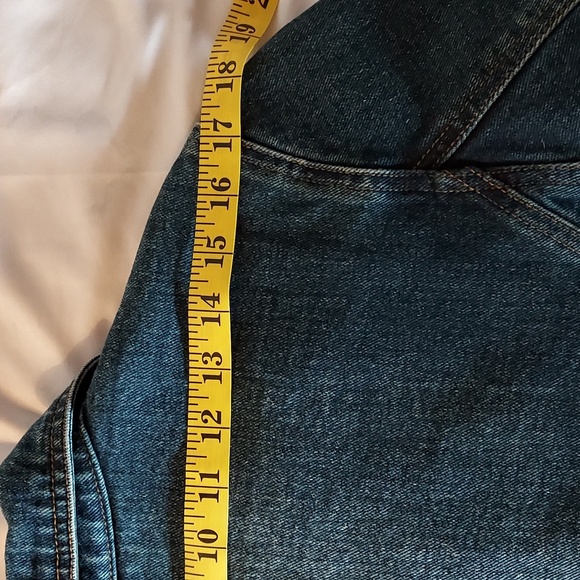 Funhouse Jeans Women's Coat Jacket Y2K Denim Tan Quilted Lining Hip Leng… - Picture 13 of 16